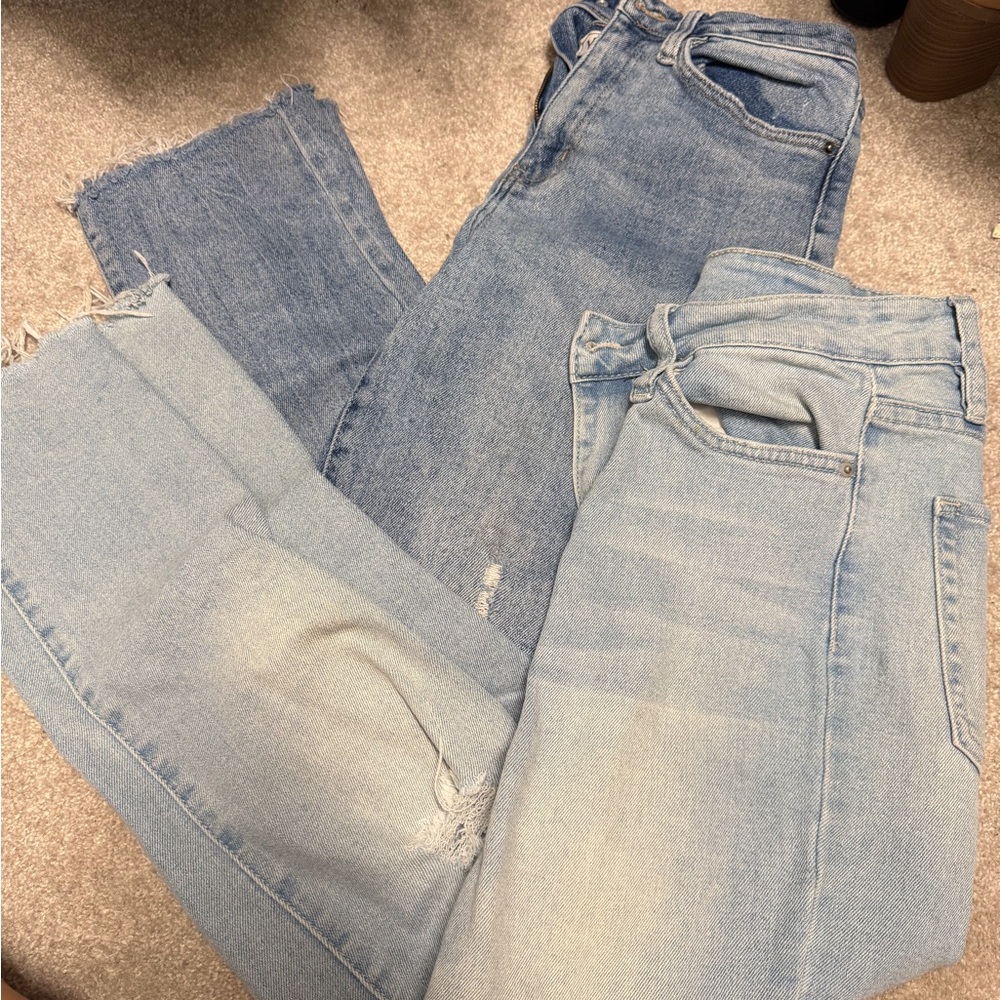 YMI Women's Light and Medium Blue Straight Leg Jeans